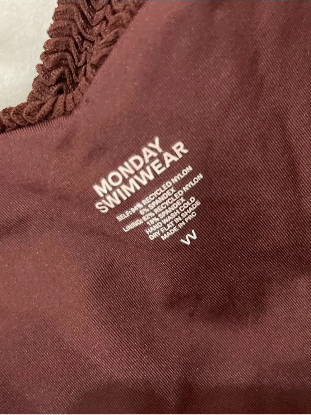 Monday Swimwear Clovelly Crinkle Bikini Set Chocolate Brown L/VV NWOT
